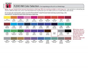 Flexographic Ink Color Chart